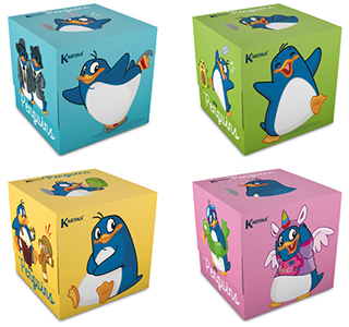 Chusteczki uniwersalne box 56szt. Kartika Penguins